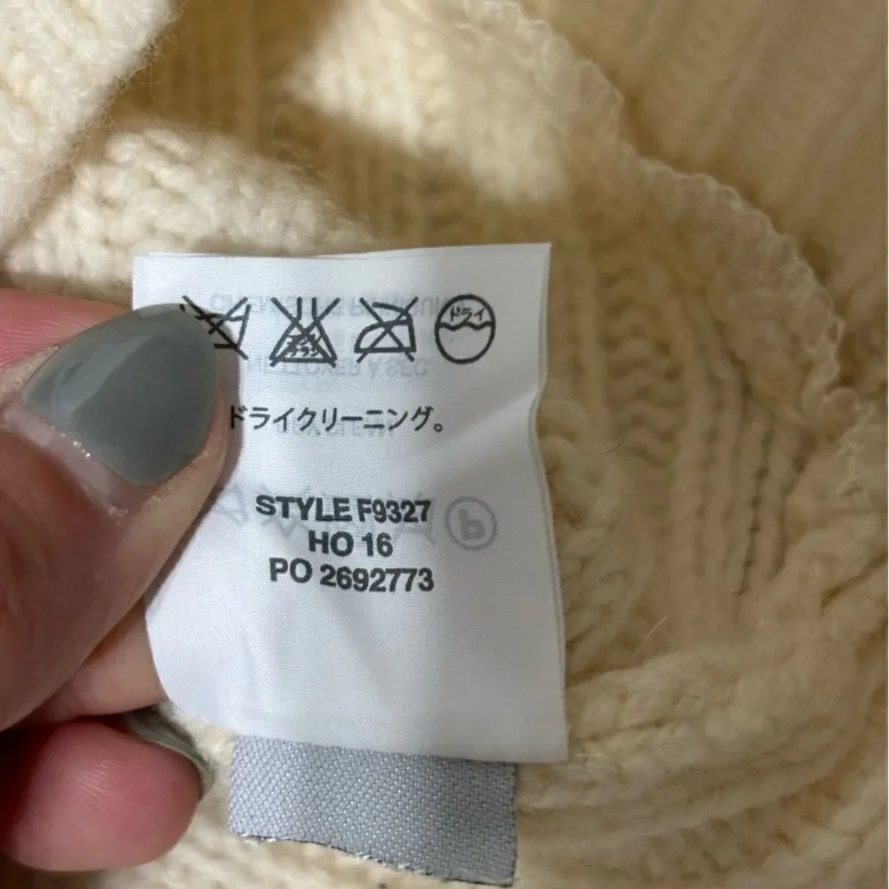 J.Crew Pom Pom Cable Knit Wool Sweater